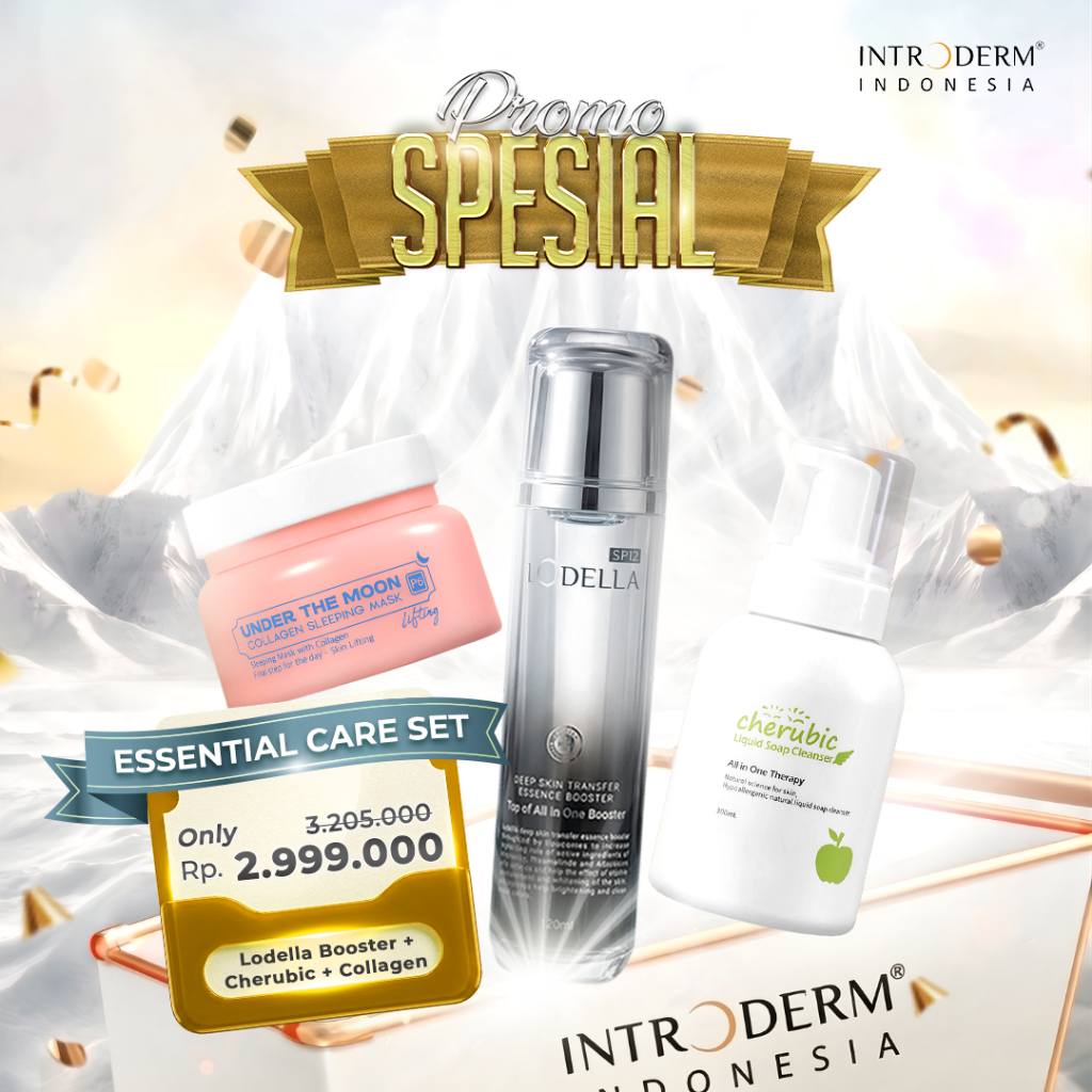 Introderm Indonesia | PROMO PAKET ESSENCIAL CARE SET Lodella, Nabeeya Collagen dan Cherubic