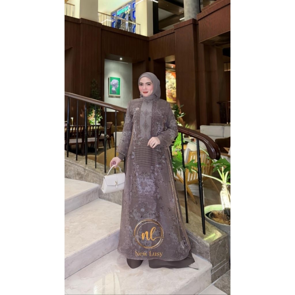 DRESS VILENIA  ORGANZA NEW LUSSY  WANITA MUSLIMAH