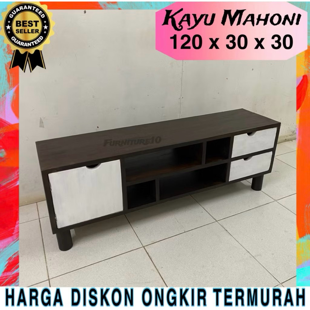 [Ready Stock] Meja TV / Modern Kualitas Kayu Mahoni 120cm