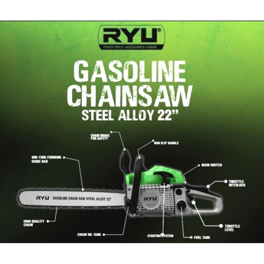 RYU CHAIN SAW GASOLINE bensin Laser