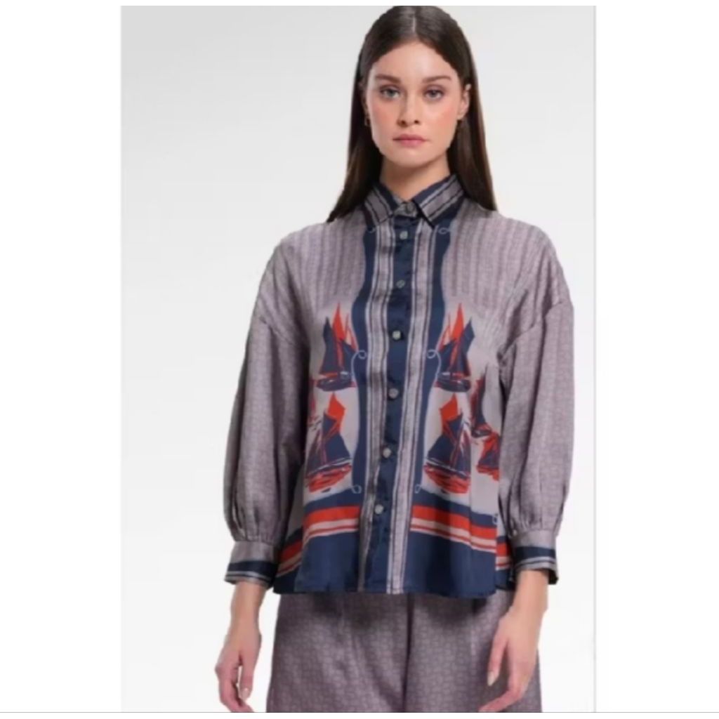 NAUTICAGRAM YOKE SHIRT ANCHOR SIZE M NEW BENANG JARUM