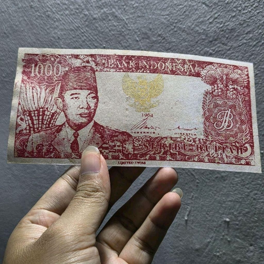 Uang Kuno Uka² 1000 Rupiah Soekarno 1964