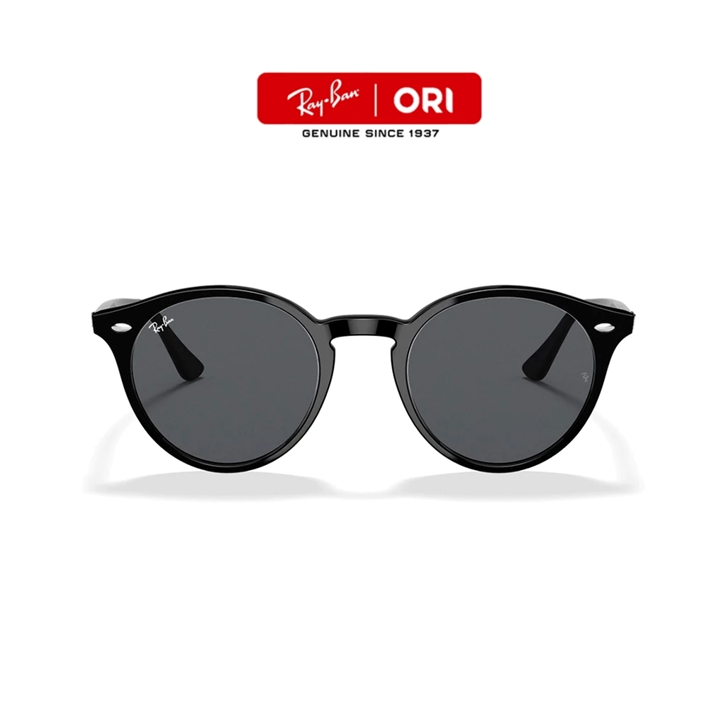 Kacamata Hitam Ray-Ban ROUND BLAZE Original RB2180 pria wanita Sunglasses Asli 100% black mate