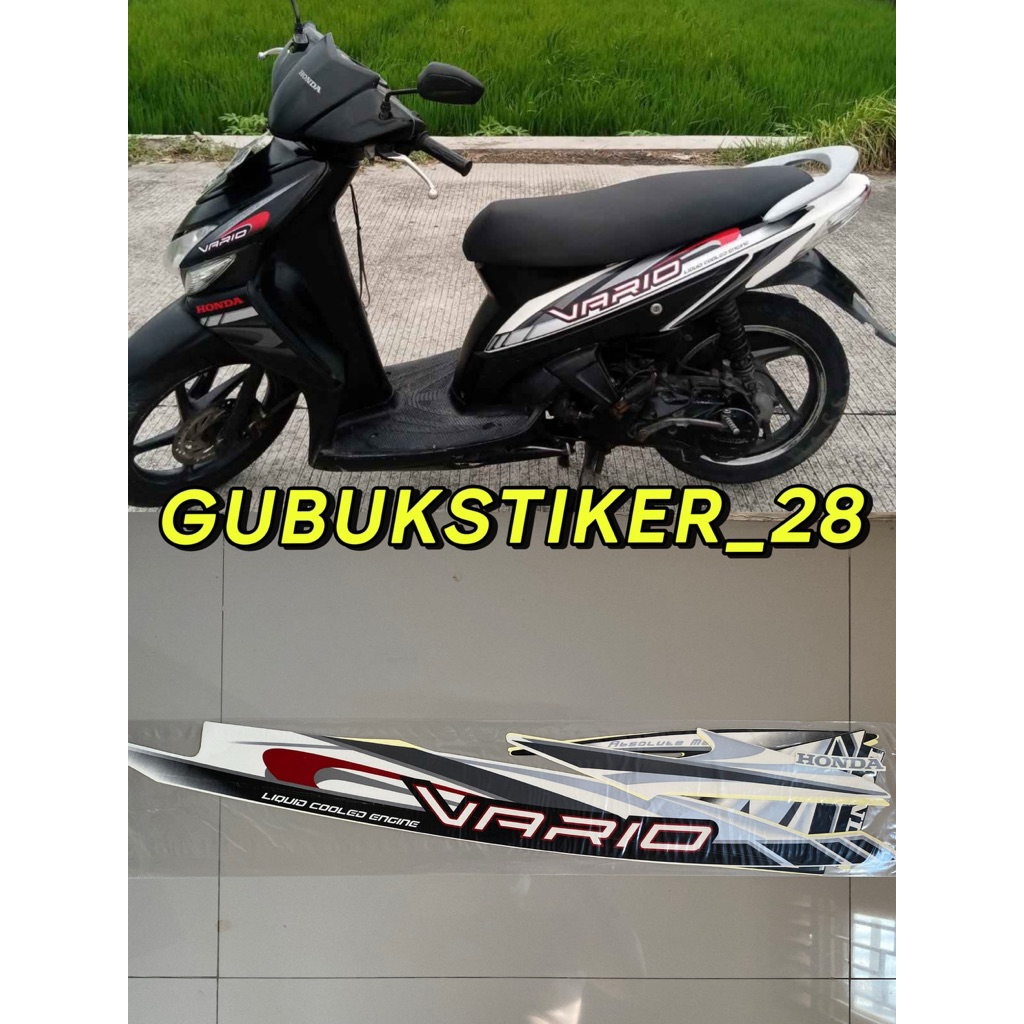 STRIPING STIKER LIS BODY MOTOR HONDA VARIO 110 KARBU 2009 PUTIH