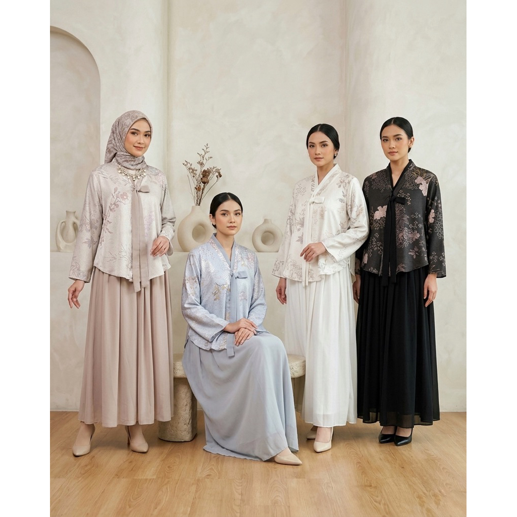 Baju Gamis Hanbok, Gamis Trend 2026, Gamis Kekinian, Gamis Wanita, Baju Muslim, Baju Untuk Acara Pes