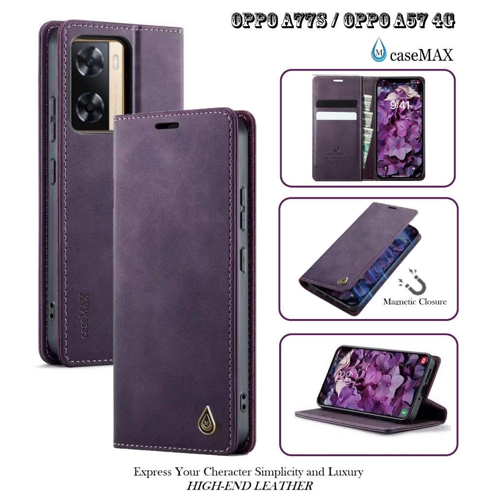 Flip Case OPPO A77S Case Wallet Kulit Casing Dompet Case Wallet Leather Flip Case OPPO A77S Casing h