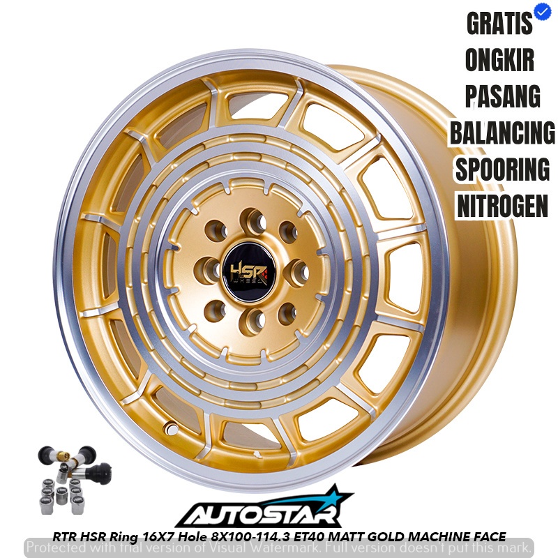 VELG RACING HSR RTS R16 GOLD POLISH COCOK UNTUK MOBIL JAZZ RS FREED VIOS CITY HB YARIS MARCH SWIFF
