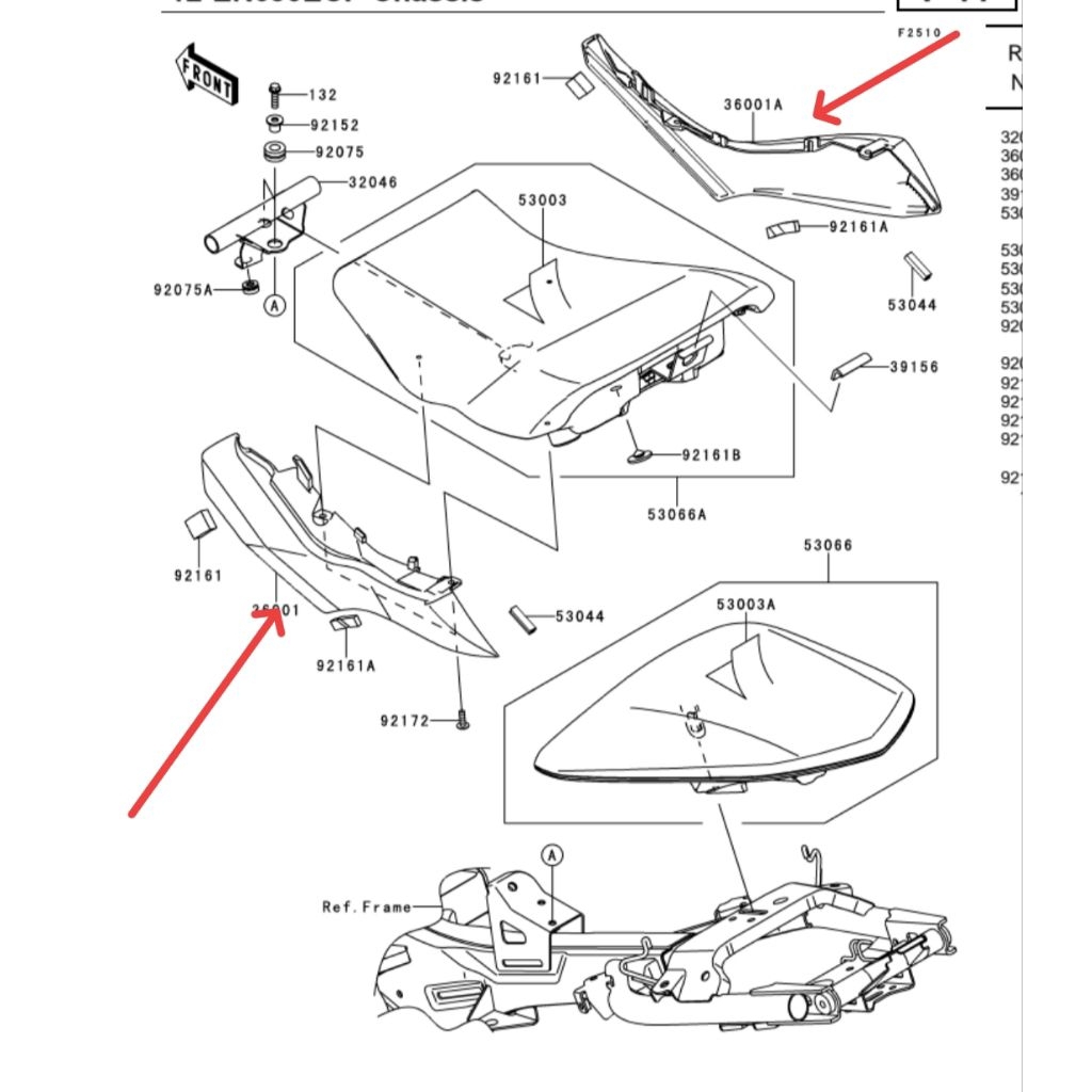 COVER BAWAH JOK JOG DEPAN COVER SIDE KAWASAKI ER6N ER 6N  ER6 N ORIGINAL KAWASAKI