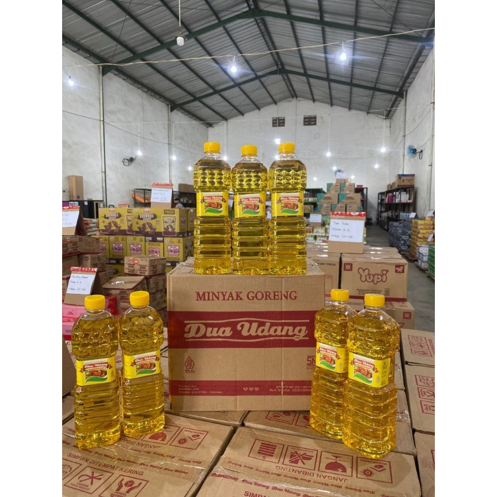 Grosir Murah Minyak Goreng dua udang/ Premium 1Liter/ botol 1 karton isi 12