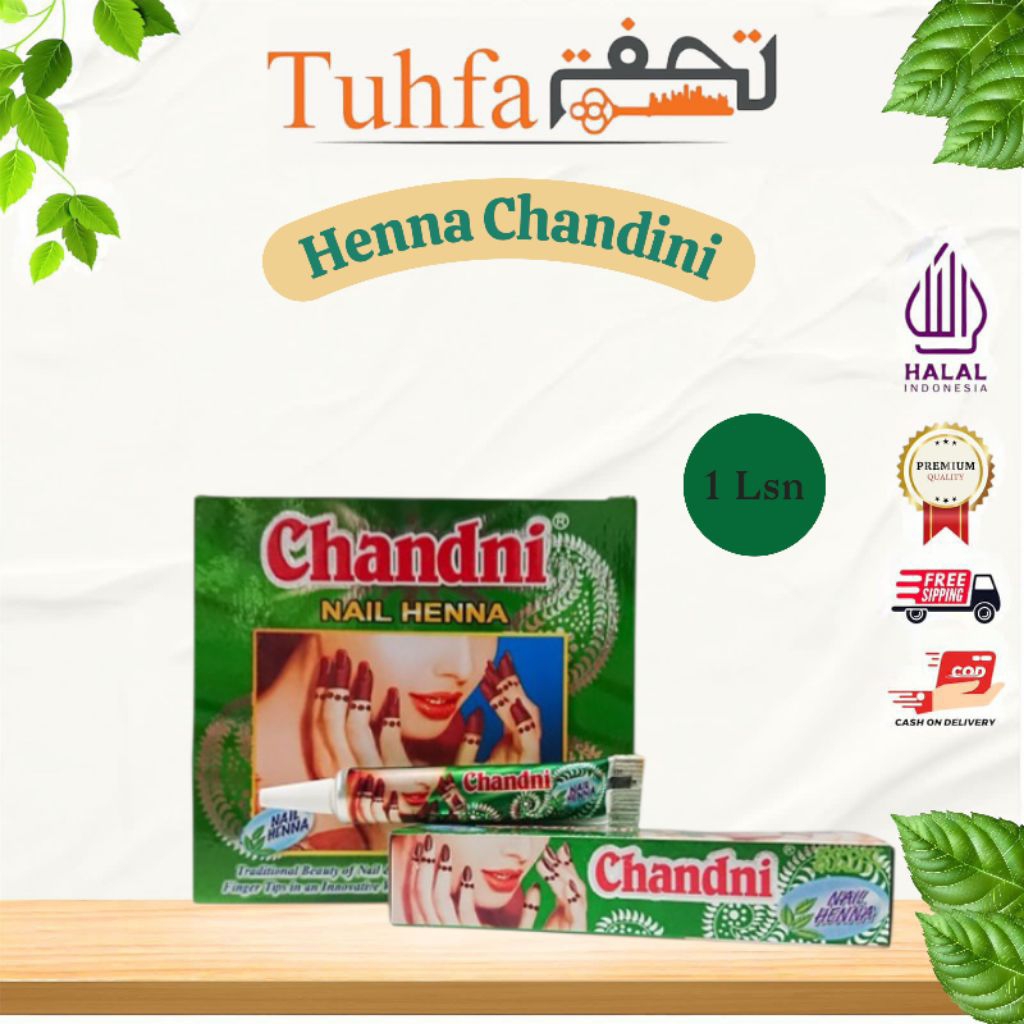 Henna Kuku Chandini Nail Henna - Warna Maroon, Alami, Mudah Digunakan
