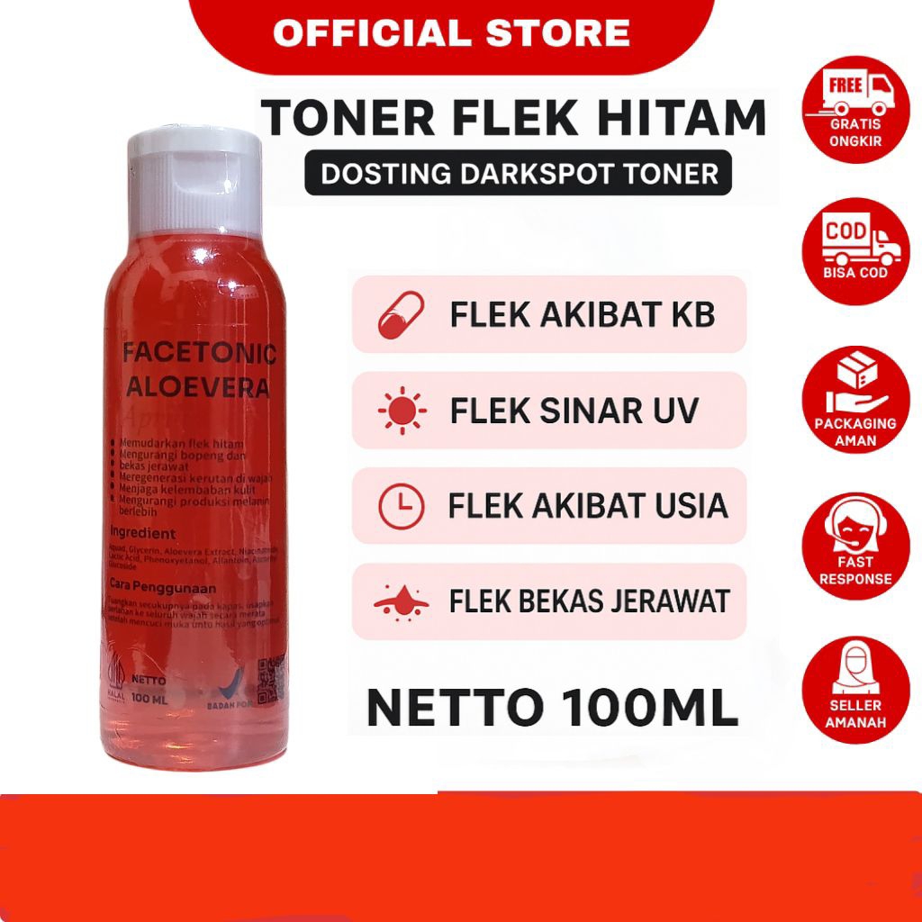 Facetonic Aloevera Aprilia Toner Flek Hitam BPOM  Ampuh Atasi Flek membandel