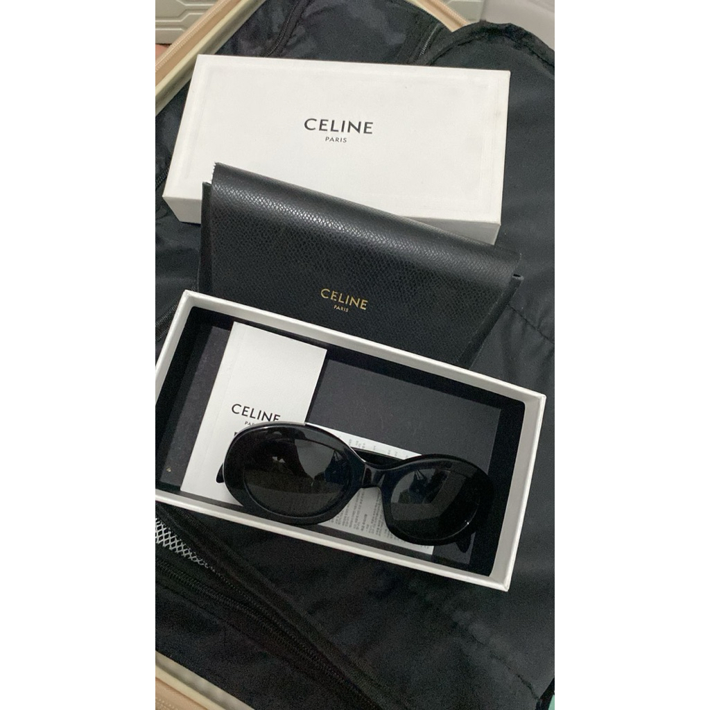 Preloved CELINE | Lunettes De Soleil Triomphe Sunglasses Oval Havane Clair / Noir Original 100%