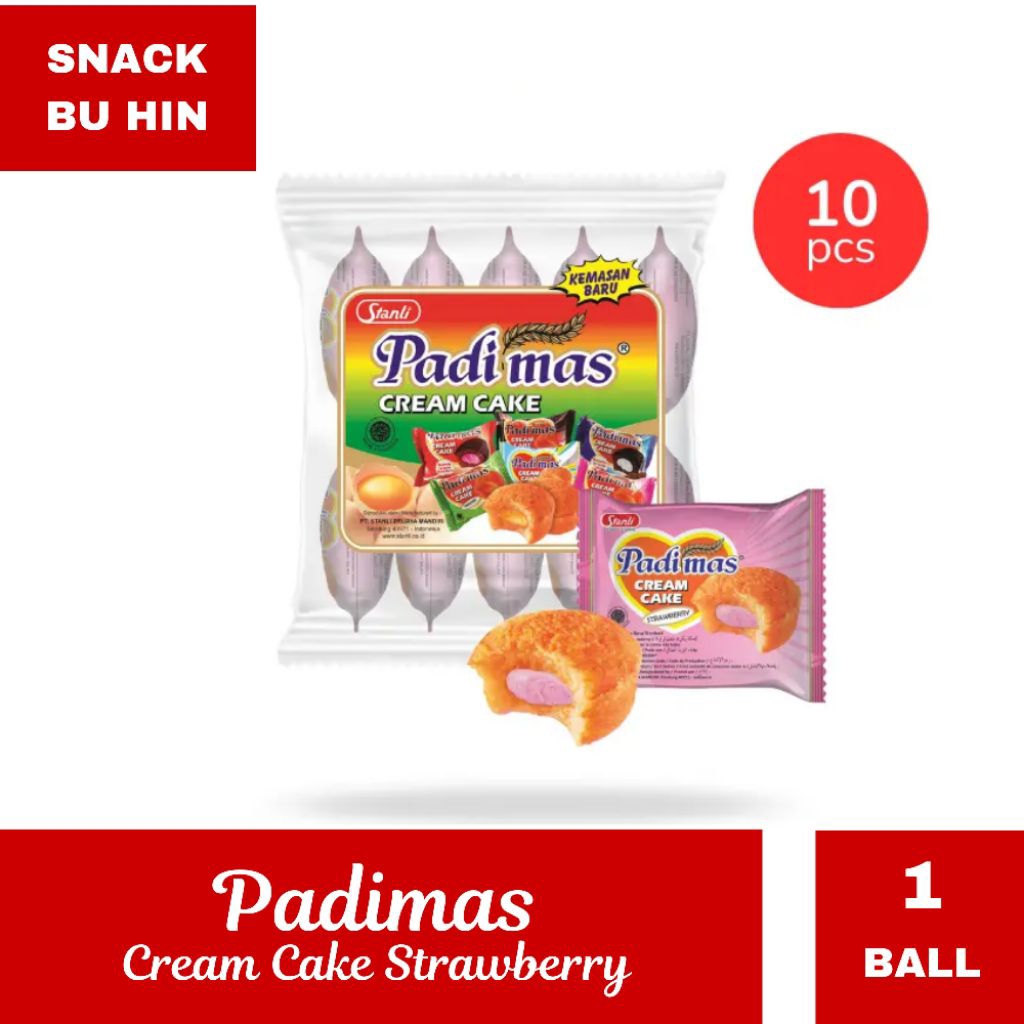 Padimas Cream Cake Rasa Strawberry 1BALL @10PCS