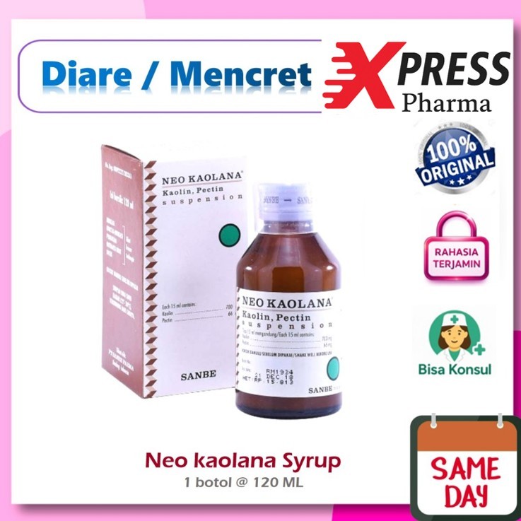 XPRESS  Neo Kaolana SIRUP 120 ml Obat Diare Mencret Anak Dewasa Syrup Kaolin pektin
