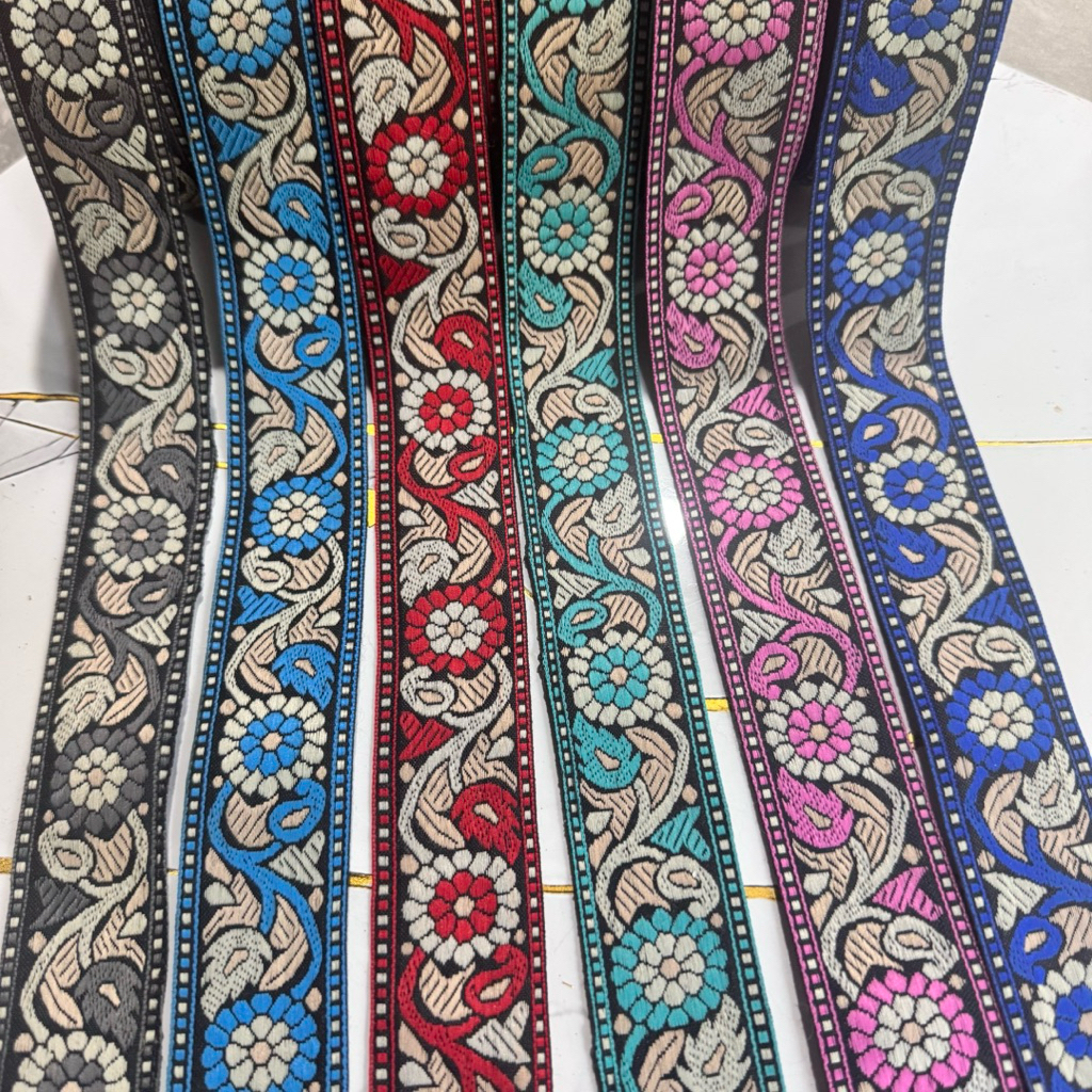 pita gamis/ pita bordir India harga per rol