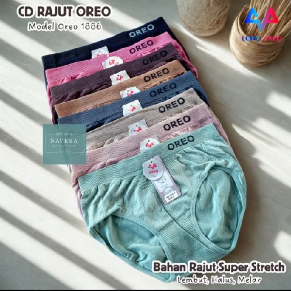 6pcs Cd Wanita Oreo Super Soft Celana Dalam Wanita Premium