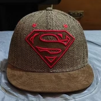 Topi Superman, Snapback osfm, wool Polyester, visor Velvet, official tag. Dewasa, Rare item.