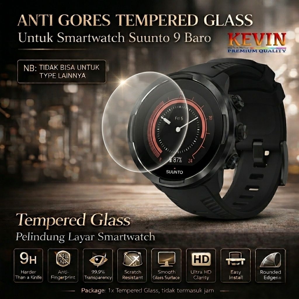 Anti Gores Tempered Glass Khusus Suunto 9 / Suunto 9 Baro