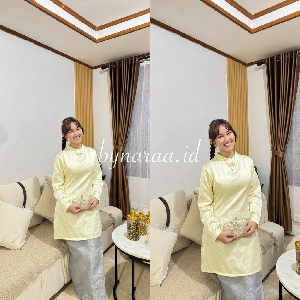 TERLARIS TUNIK SATIN POLOS / ATASAN KERJA KEKINIAN /TUNIK ATASAN MALAYSIA / TUNIK ADAT PALEMBANG / A