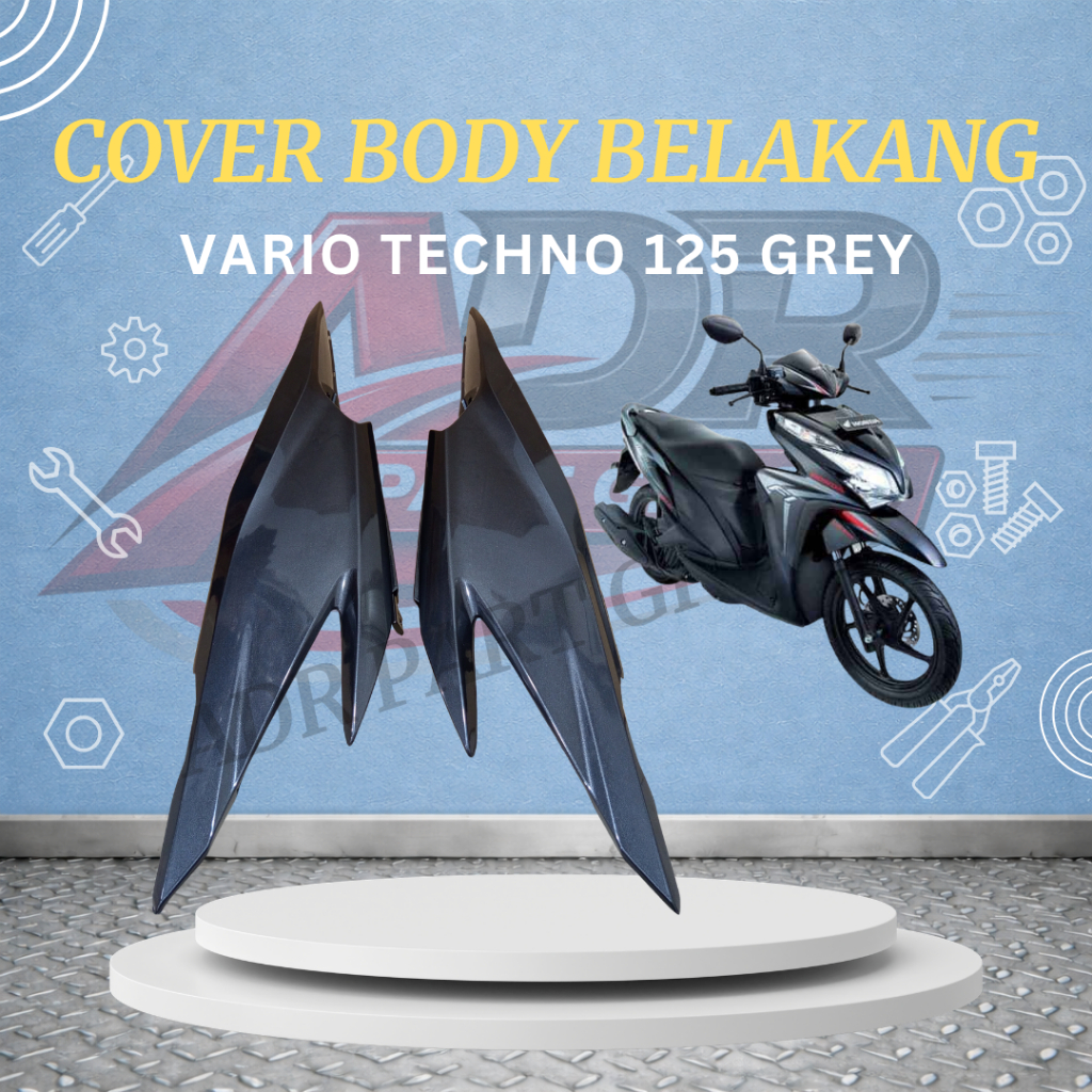 Cover Body Belakang Honda Vario Techno 125 Bodi Samping Vario Techno 125 KZR GRAY Tenshi