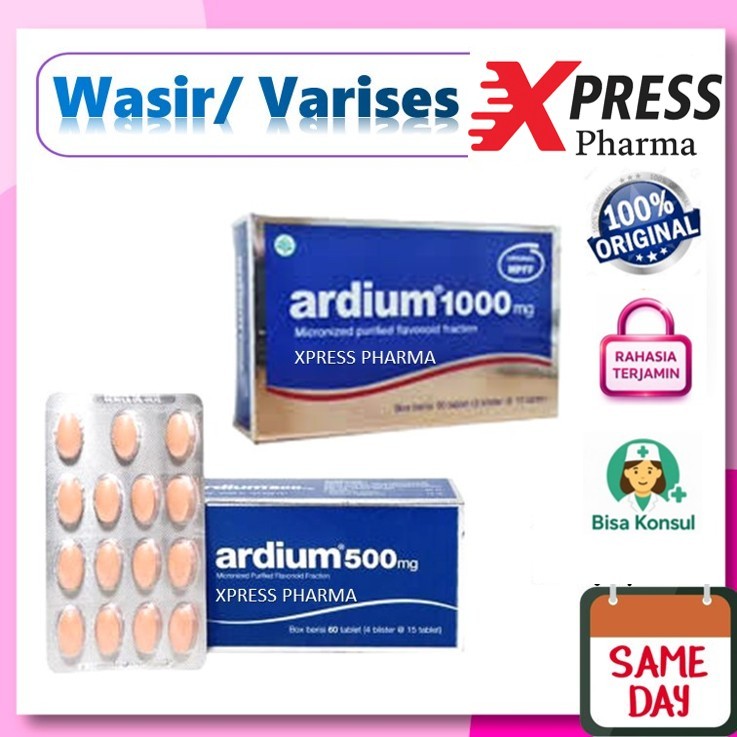 XPRESS ! "STRIP" Original 100% Ardium 500 mg obat wasir / varises Strip 15 tablet Zr