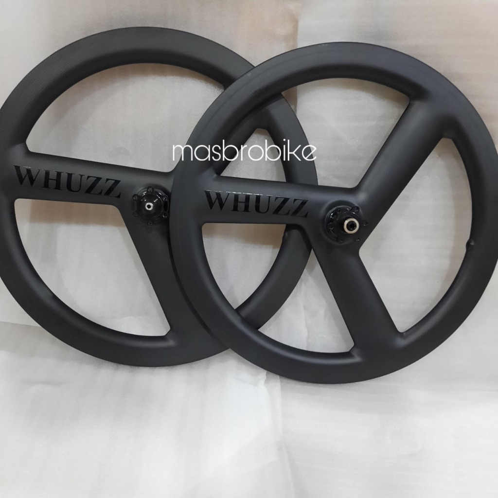 wheelset carbon 3spoke whuzz 20 451 atau 20 plus discbrake