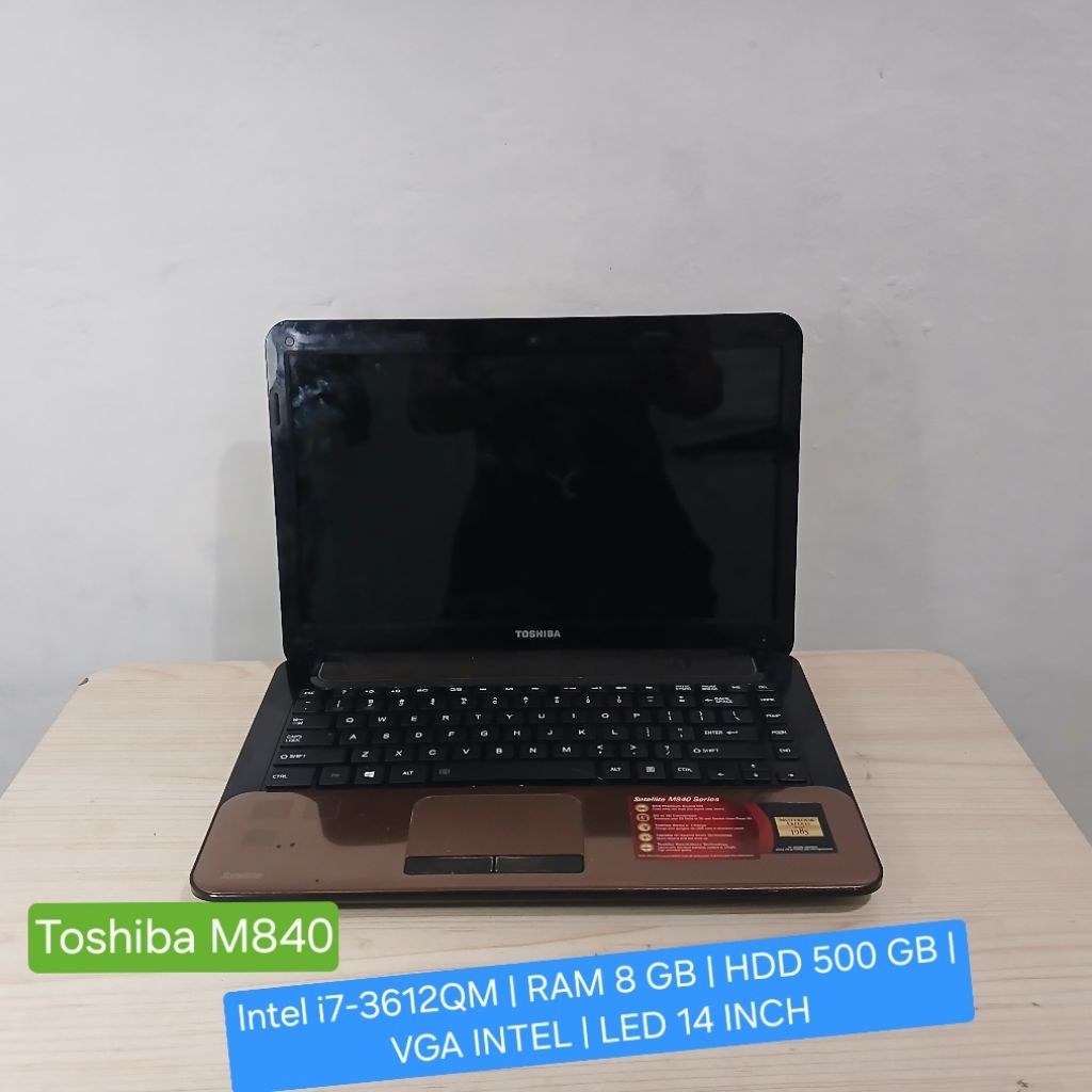 Laptop Toshiba M840 core i7 Ram 8 GB