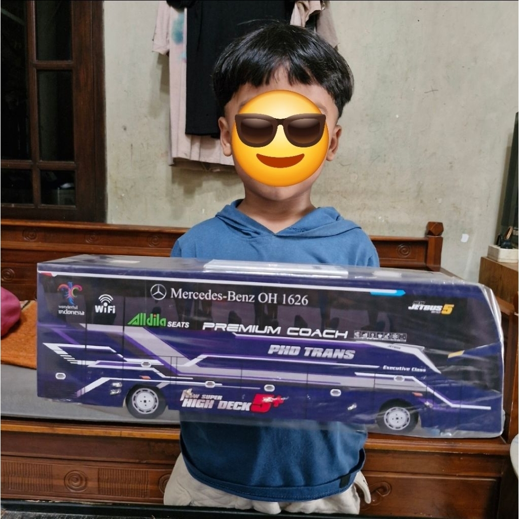 Mainan miniatur bus bis basuri telolet jumbo besar