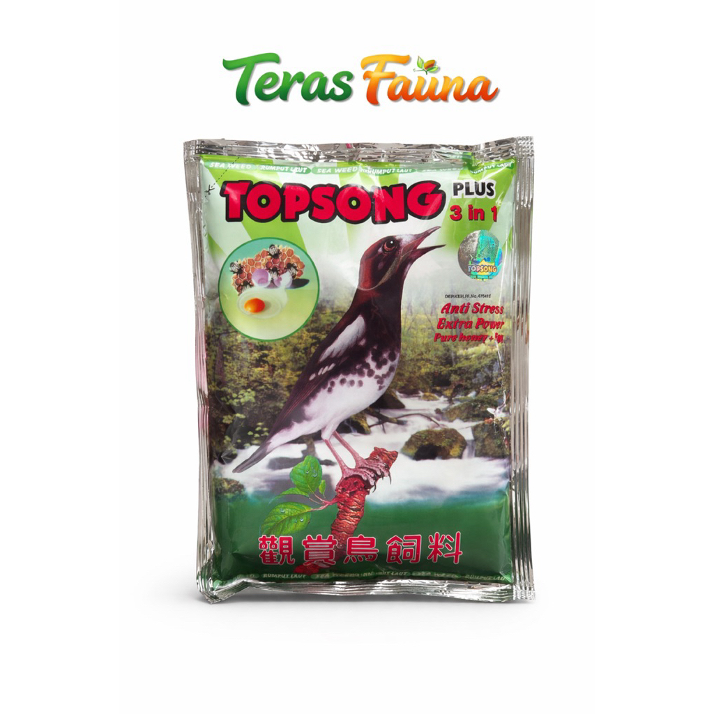 TOPSONG PLUS 3 in 1 – Pakan Burung Premium (Topsong Hijau)