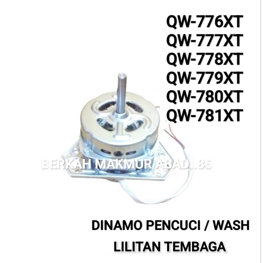 Dinamo Pencuci Mesin Cuci AQUA QW-776XT QW-777XT QW-778XT QW-779XT QW-780XT QW-781XT Wash Tembaga Mo
