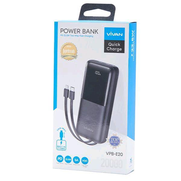 Acc (PowerBank) VIVAN VPB-E20 20000MAH BLACK