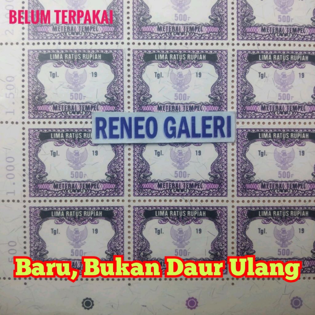 1pcs Meterai Tempel 500 Rupiah Tahun 1991 1992 1993 1994 1995 matrai materai lama kuno Rp benda pos 