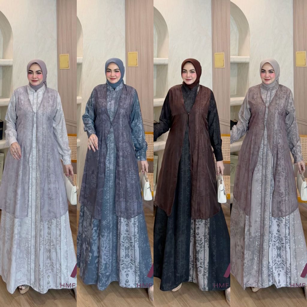 Widya vol 7 dress gamis terbaru premium original by hmf luxury