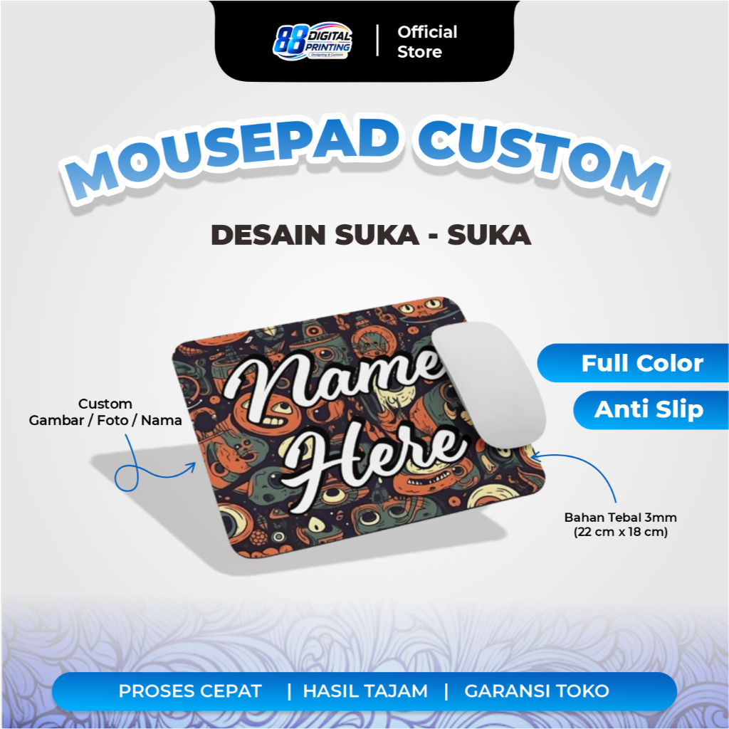 Promo Custom Mousepad PC / Aksesoris PC Gaming / Custom Gambar Mouse Pad Bebas