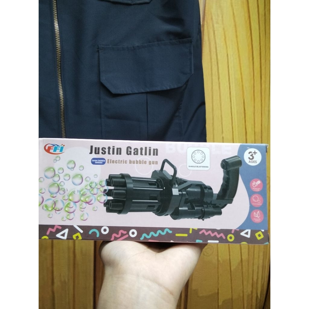 FU1145 Bubble Gun Elektrik 8 Lubang – Mesin Gelembung Otomatis Mainan Anak