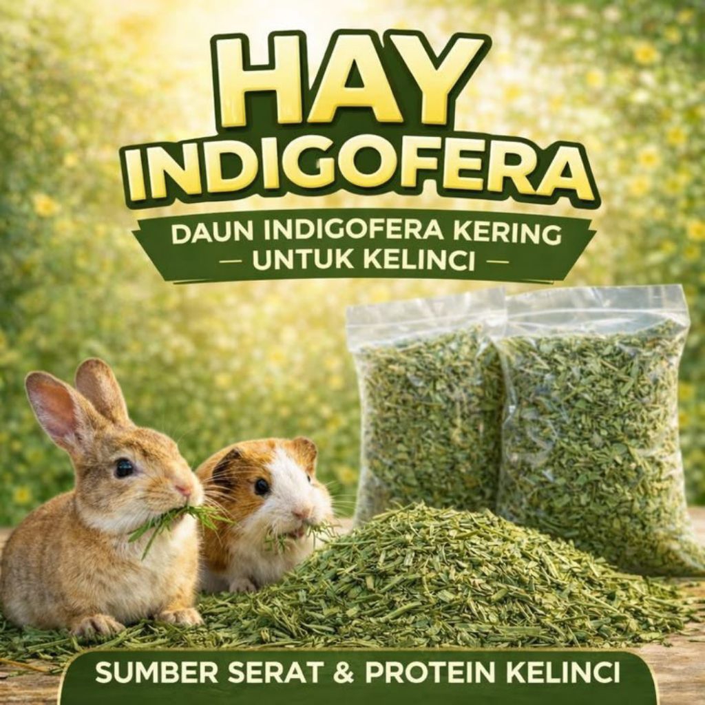 Hay indigofera pakan kering untuk kelinci