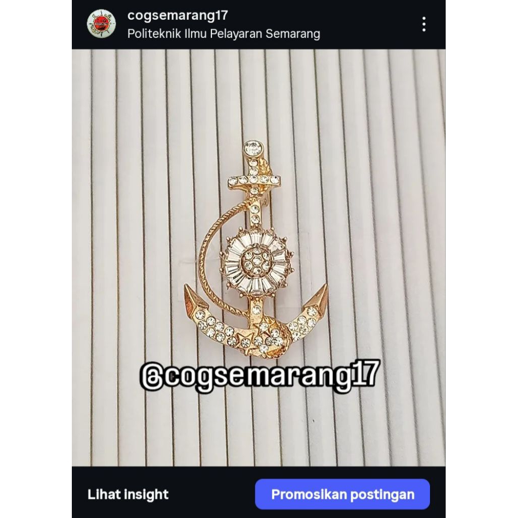 Sovenir Pelaut / Aksesoris Fashion / Pin Bros model Jangkar Kapal