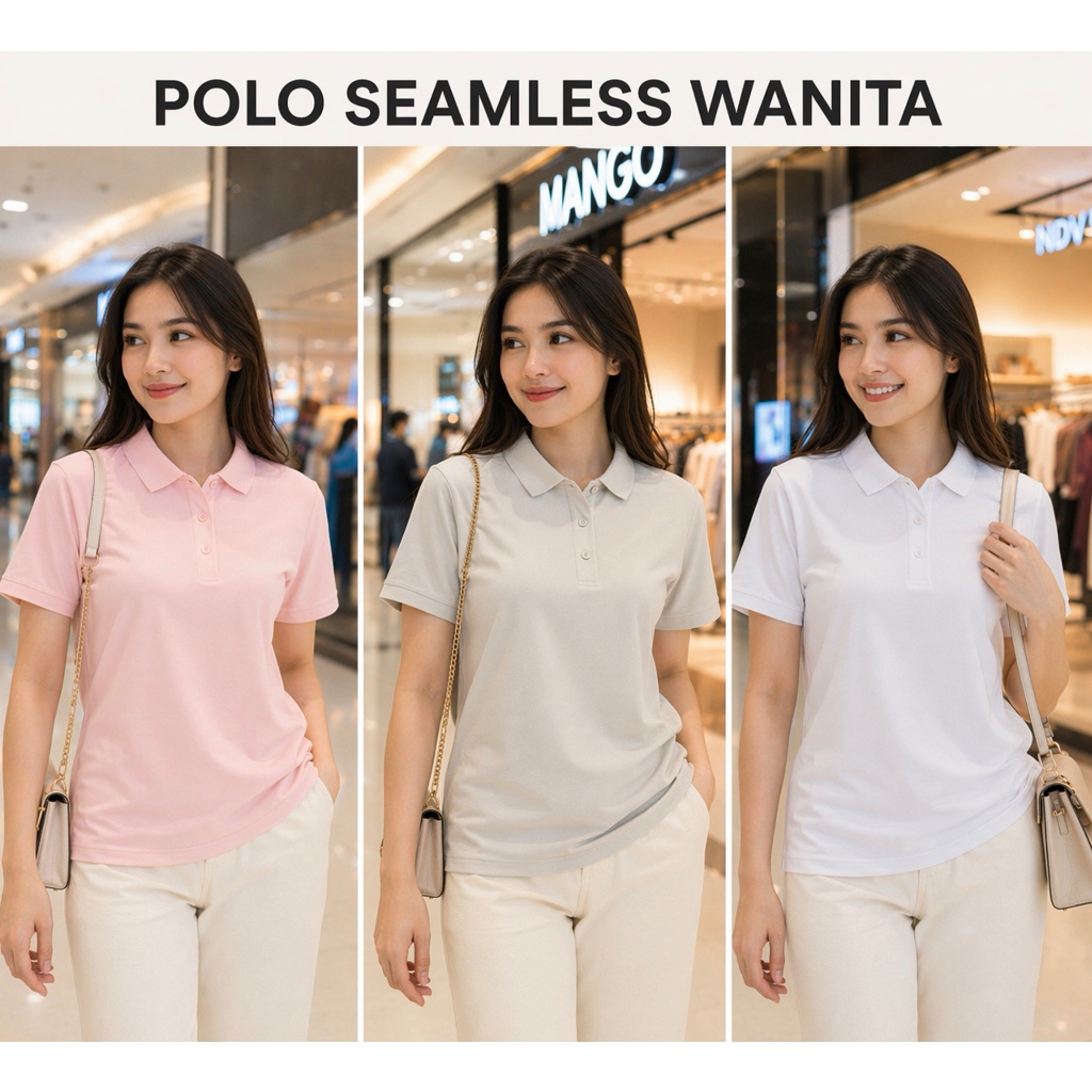 Kaos polo Wanita kaus Kerah perempuan polos icesilk seamless original slim fit pakaian Olahraga golf