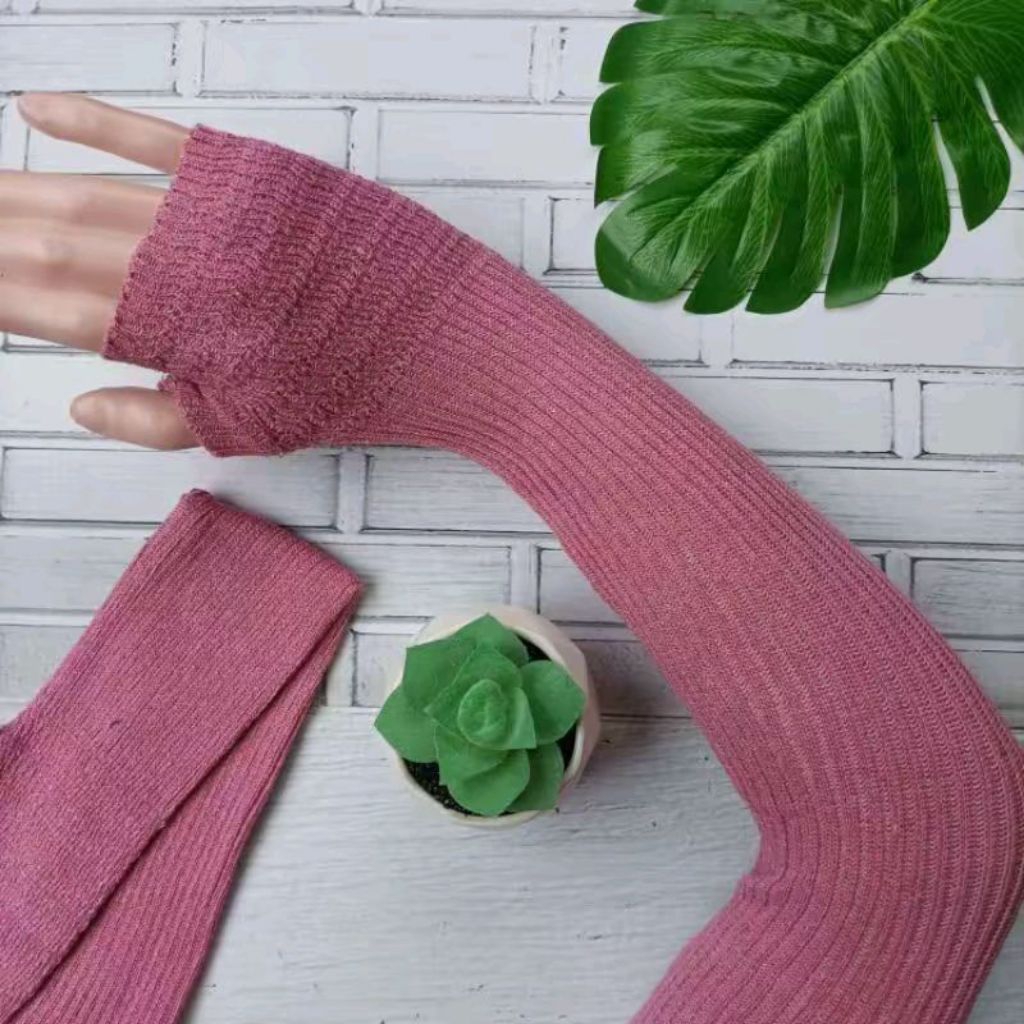 Handsock Rajut Polos/ Manset tangan Unisex/ Manset Lengan Panjang Wanita /Manset Tangan Muslim