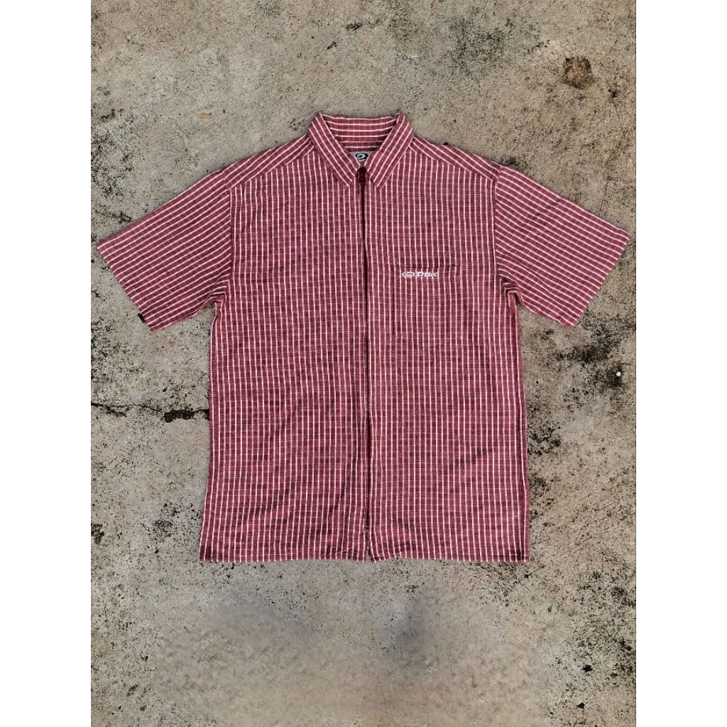Piko Plaid/ Hawaiian Zip Up Shirt size L