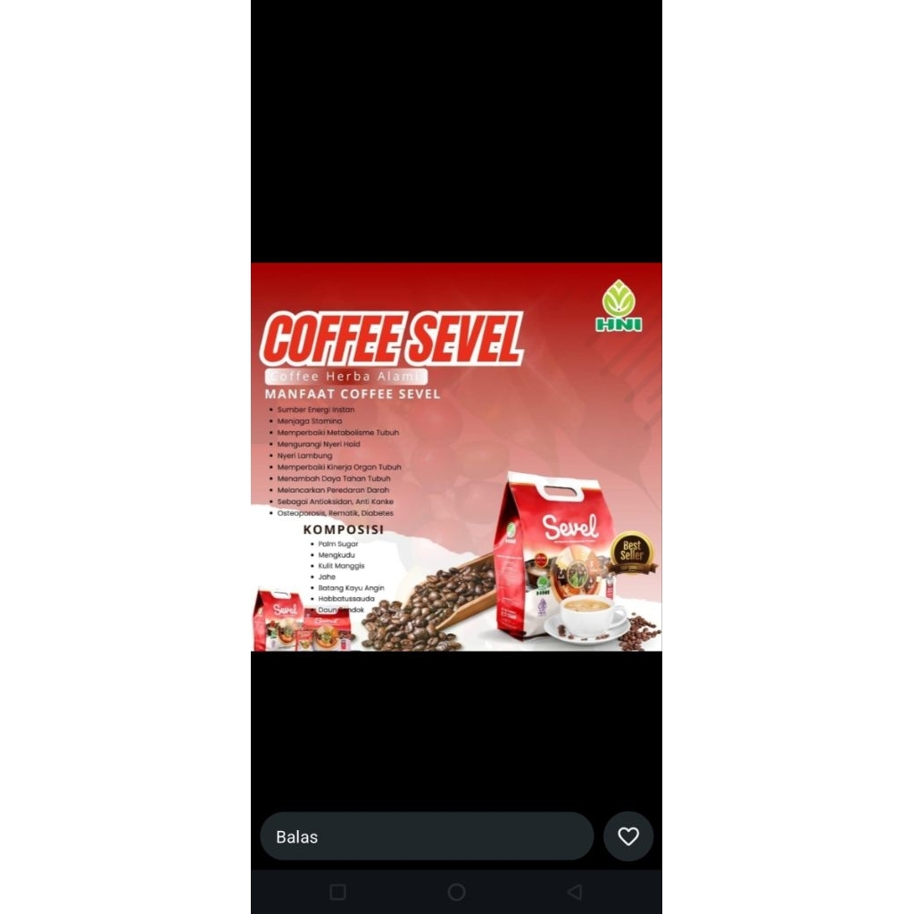 Kopi Ginseng HNI 20 Sachet - Kopi Herbal dengan Ginseng untuk Stamina