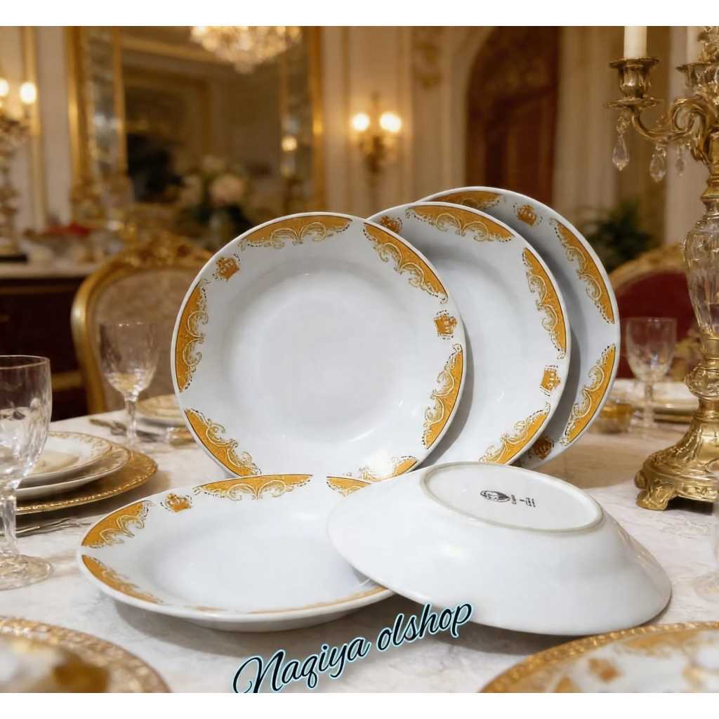 PIRING MAKAN KERAMIK MAHKOTA 9 INC DIAMETER 23 CM / PIRING KERAMIK