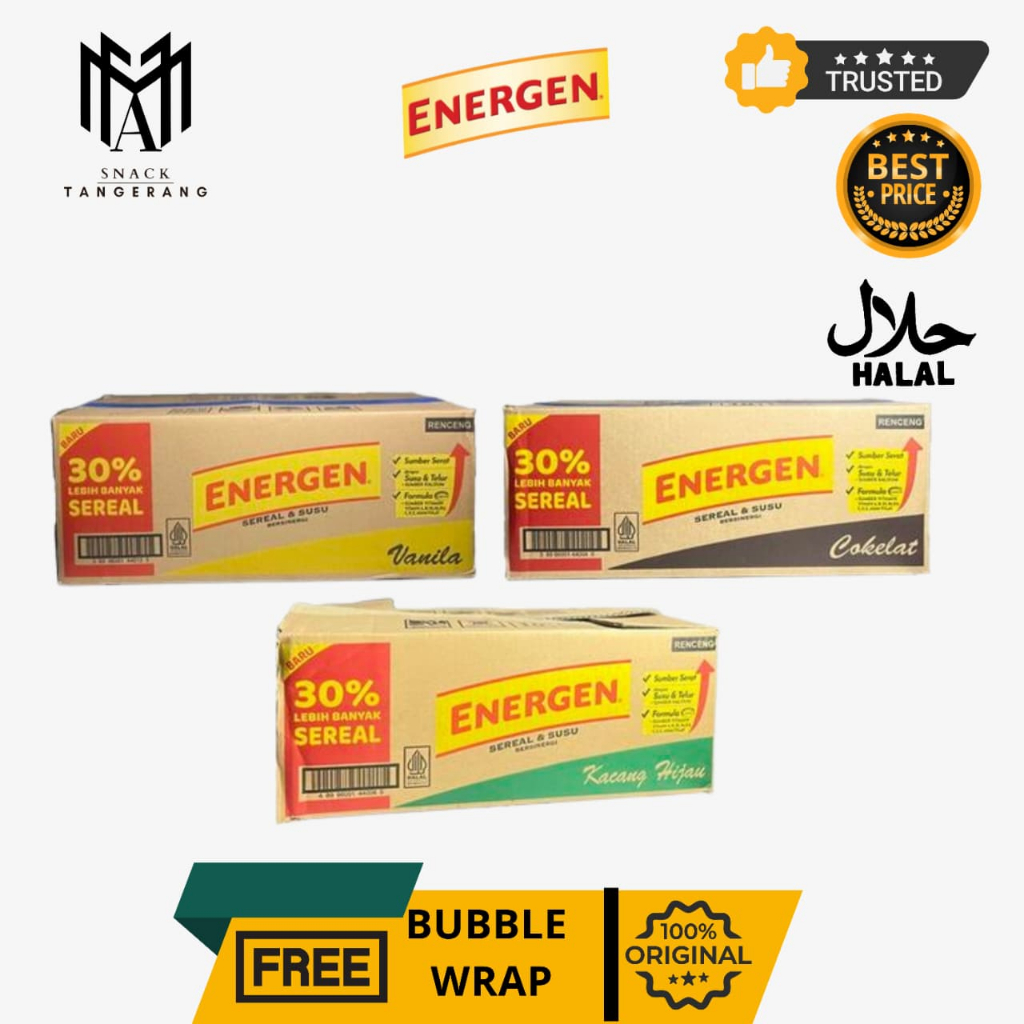 Energen Vanilla Cokelat Kacang Hijau 34 Gr [1 DUS ISI 16 RENCENG]