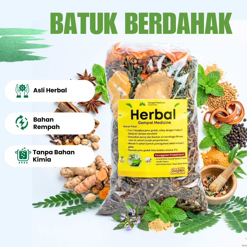 OBAT BATUK BERDAHAK AMPUH / JAMU HERBAL BATUK BERDAHAK / JAMU GODOK MENGOBATI BATUK