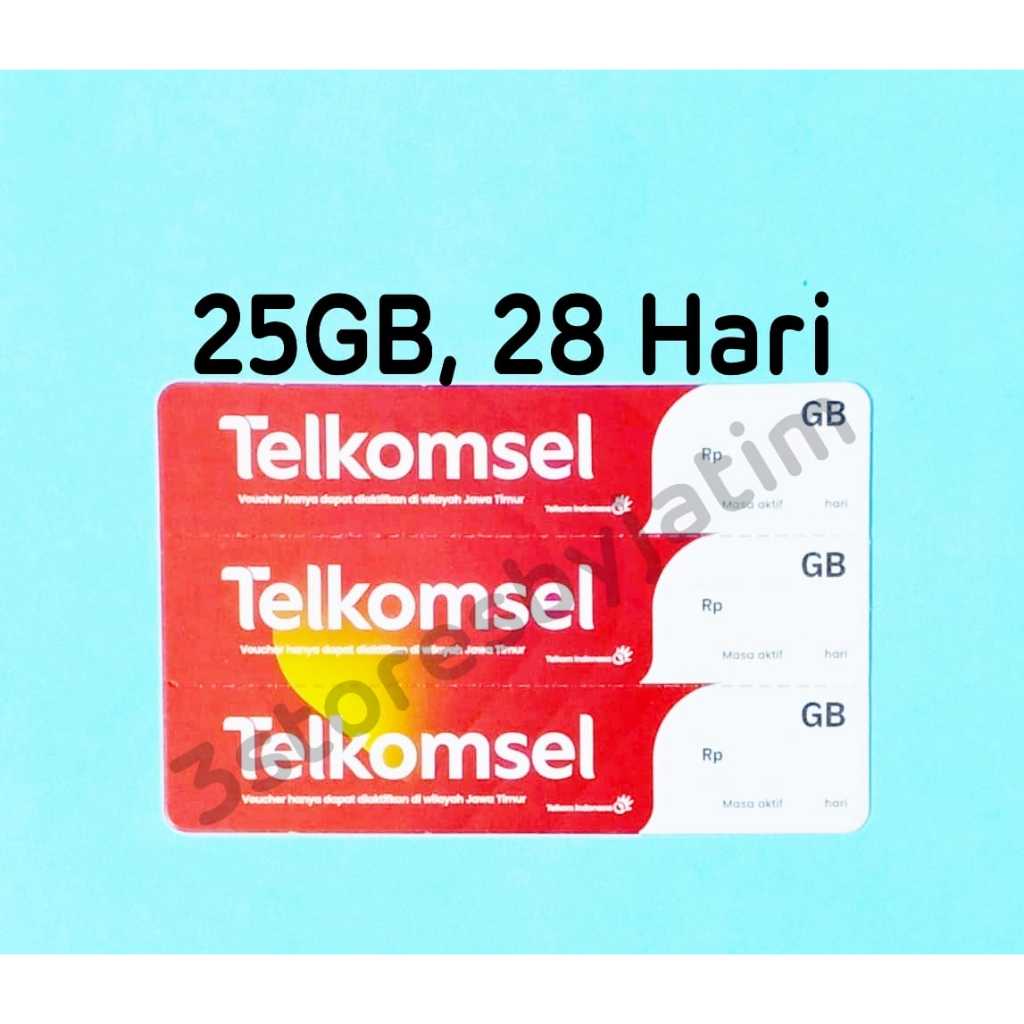 Voucher Kuota Data Telkomsel 25GB, 28 Hari JATIM