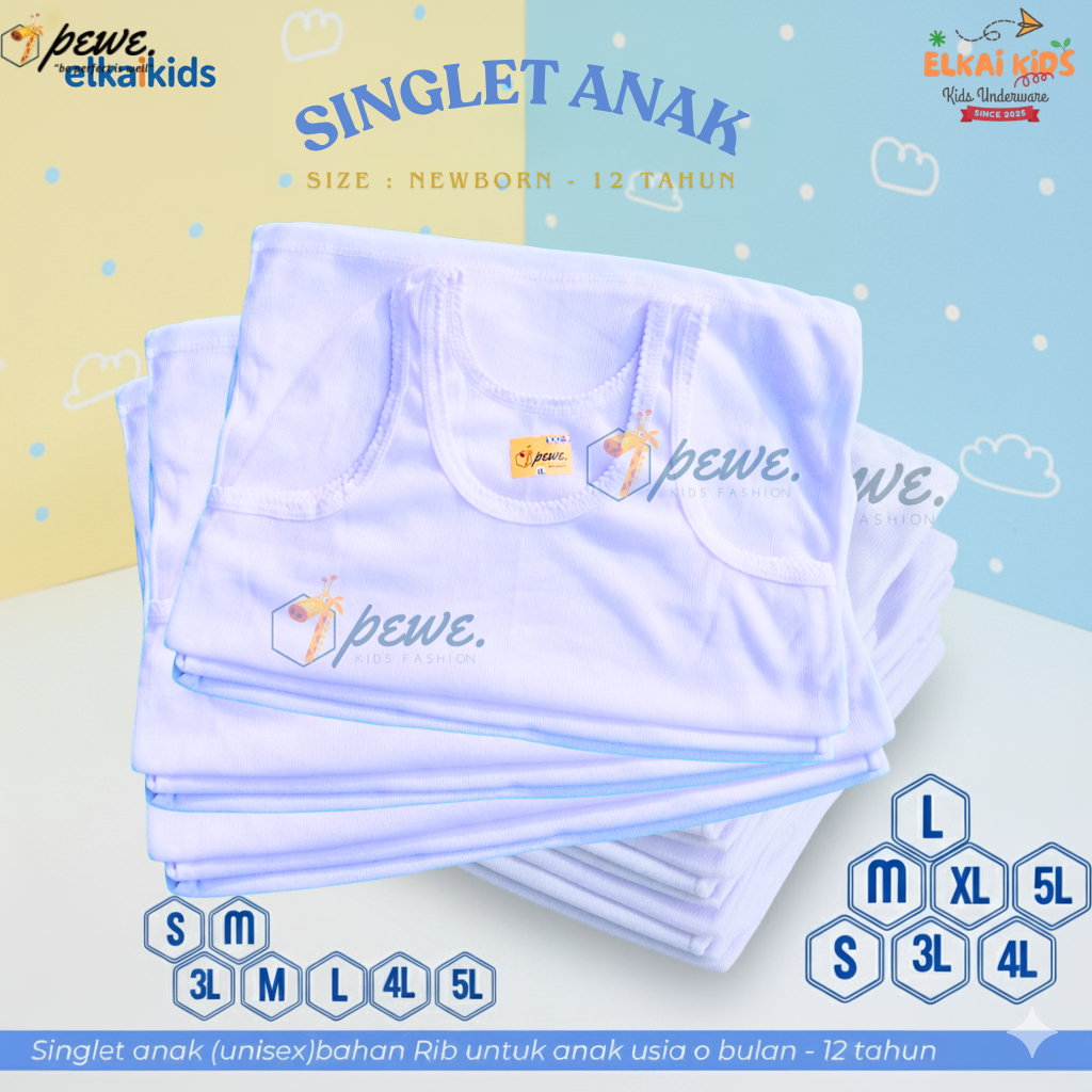 6 pcs singlet anak Bayi perempuan / tengtop anak perempuan warna warni / tentop anak newborn / Tangt