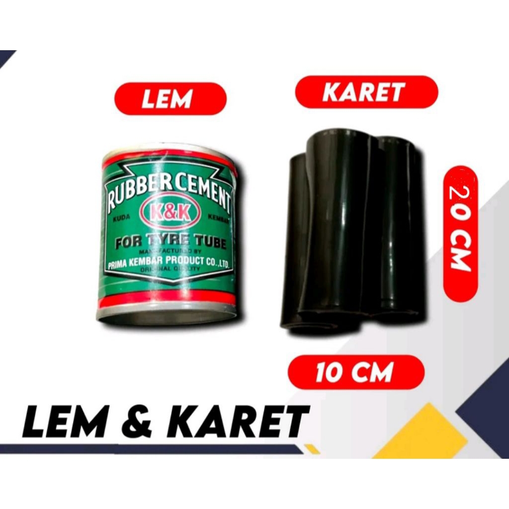 Paket Karet Tambal Ban + Lem Tambal Ban