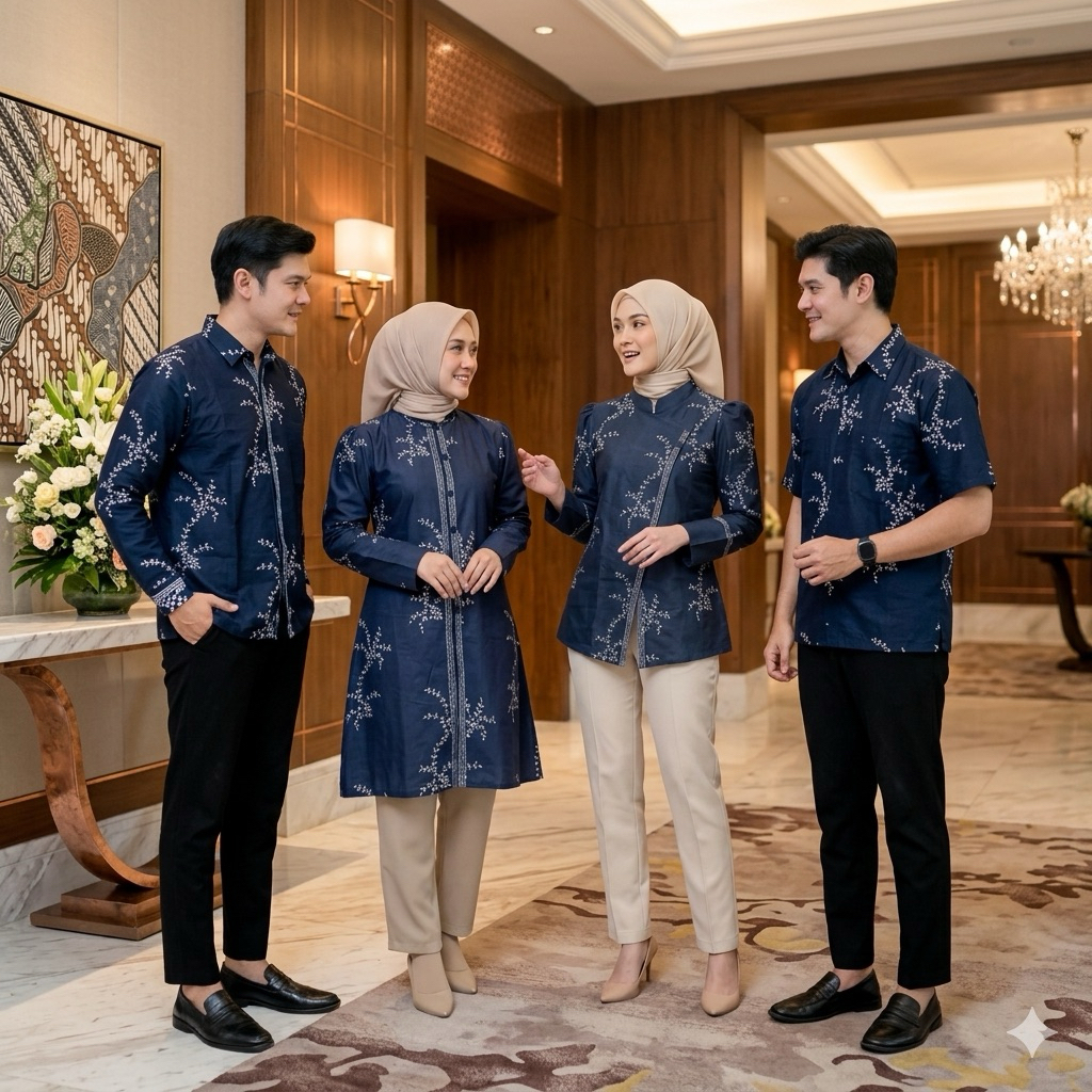 Batik Couple Wanita Modern Busui Kancing Depan Set Pakaian Couple Kemeja Batik Pria Pendek Atasan Ba