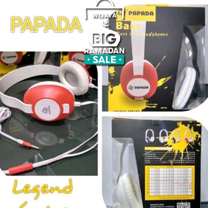 HEADSET BANDO PAPADA D1 LEGEND SERIES BASS HEADPHONE ORIGINAL