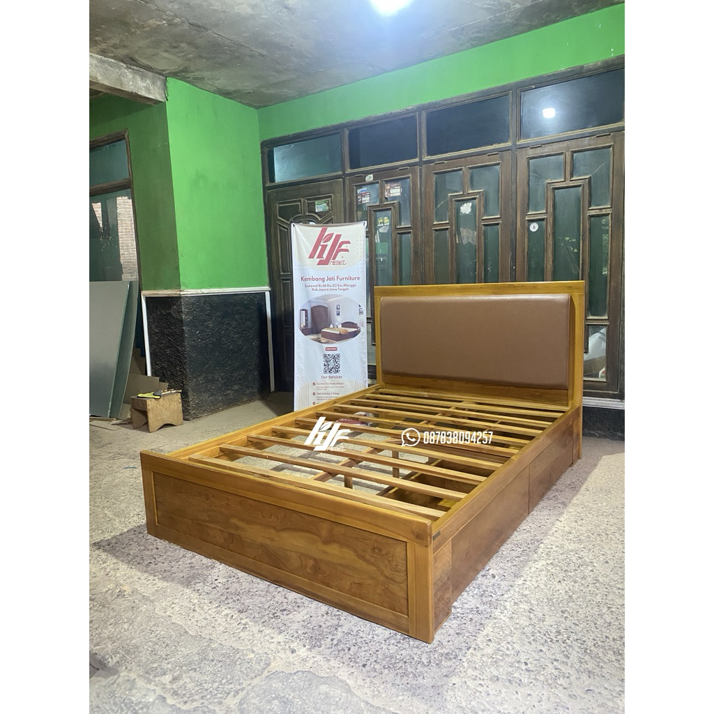 Divan Laci Minimalis Dipan laci 140x200 Jati Minimalis